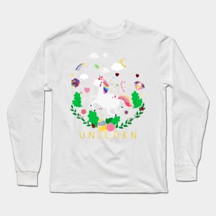 Cute Magical Unicorn tshirt lovers sweetshirt gift funny rainbow Long Sleeve T-Shirt